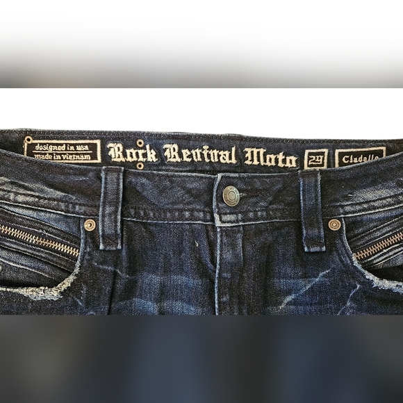 Rock Revival Moto Cladelle Skinny Stretch Jean - Sz 29 - Picture 10 of 15